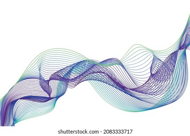 Blue Wavy  Lines Abstract Background. Party Banner. Vector