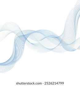 Blue wavy lines abstract background design