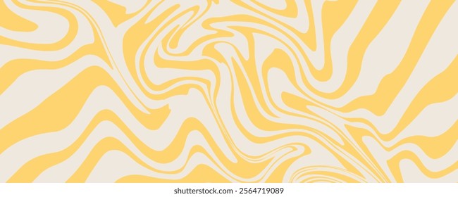 Blue wavy lines abstract background. Trendy psychedelic retro style backdrop. Waves, swirl and twirl pattern. Twisted distorted vector texture. Y2k aesthetic design