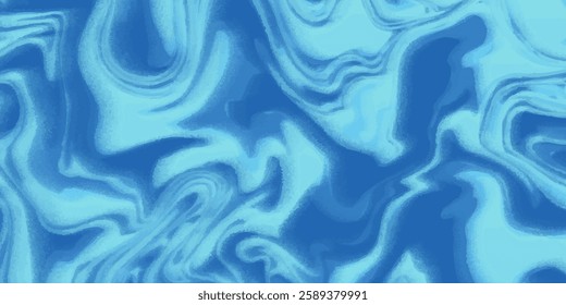 Blue wavy lines abstract background. Trendy psychedelic retro style backdrop. Waves, swirl and twirl pattern. Twisted distorted vector texture. Y2k aesthetic design