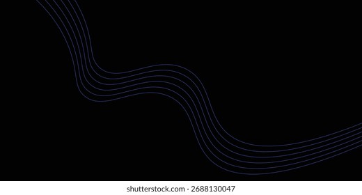 Blue Wavy Lines Abstract Background, Vector illustration