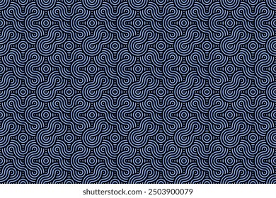 blue wavy lines abstract seamless pattern background