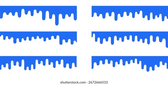 Blue wavy lines. Curved waves on white background.