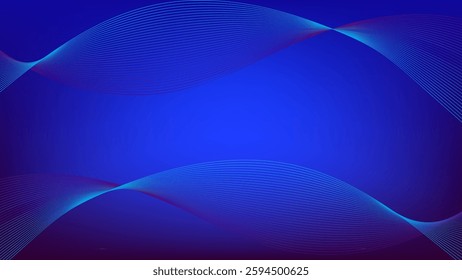 Blue wavy lines with blue gradient mesh abstract background nice for wallpaper or banner