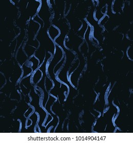 Blue wavy lines on dark backdrop. seamless texture. Abstract vector background for web page, banners backdrop, fabric, home decor, wrapping