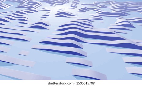 Blue wavy lines on the surface, vector illustration. Background for your design.