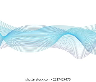 Blue Wavy Lines On White Background Free Vector Image