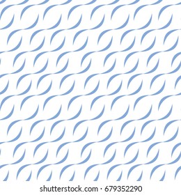 Blue wavy lines on a white background. Seamless pattern, vector illustration.