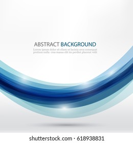 Blue wavy lines. Blue waves abstract background.