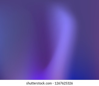 Blue Wavy Neon Light Gradient Background. Vector Illustration. Blue, Navy, Violet, Pink Mesh Waved Mesh Texture. Liquid Blur Neon Colors Original Gradient Backdrop.