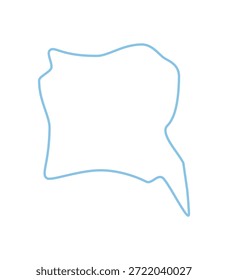 Burbuja de discurso ondulada azul con un contorno dibujado a mano. Icono de chat con cuadro de texto de mensaje y forma de círculo única para la comunicación moderna o el diálogo, perfecto como un elemento de burbuja abstracto.