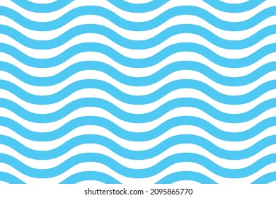 Blue wavy pattern on white background, Wavy lines on white. Illustration of the abstract wave pattern.