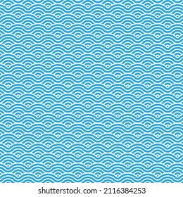 Blue wavy pattern on white background, Wavy lines on white. Illustration of the abstract wave pattern.