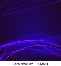 Blue wavy ribbon on a dark background