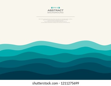 Blue wavy sea background of abstraction. Illustration vector eps10
