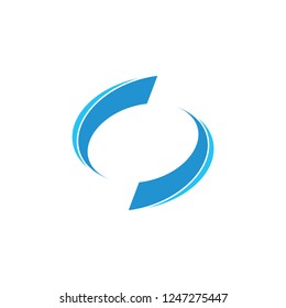 blue wavy sream circle curvs logo vector