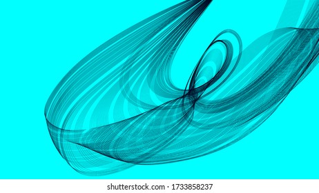 Blue wavy stripes - abstract background