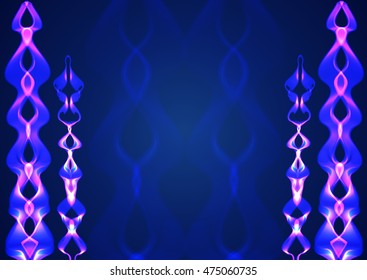 Blue wavy stripes on a blue background