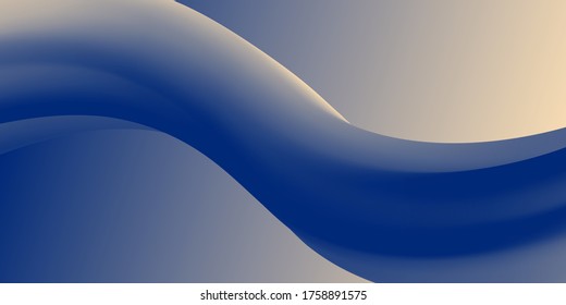 Superficie ondulada azul. Diseño minimalista. Ilustración vectorial 3d. Fondo abstracto en colores de tendencia de 2020. Diseño gráfico de tendencia colorido. Sustancia gradiente multicolor. Plantilla de portada moderna, pasos