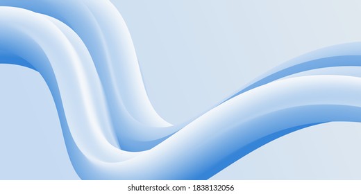 Superficie ondulada azul. Diseño minimalista. Ilustración vectorial 3d. Antecedentes abstractos. Sustancia gradiente multicolor. Plantilla de portada moderna, pasos