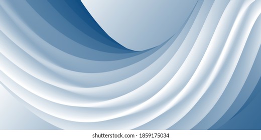 Superficie ondulada azul. Diseño minimalista. Ilustración vectorial 3d. Antecedentes abstractos. Sustancia gradiente multicolor. Plantilla de portada moderna, pasos
