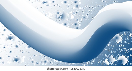 Blue wavy surface. Minimalistic design. Vector 3d illustration. Abstract background. Multi-colored gradient substance. Modern cover template, eps