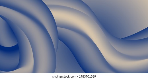 Blue wavy surface. Minimalistic design. Vector 3d illustration. Abstract background in trend colors. Colorful trend graphic design. Multi-colored gradient substance. Modern cover template, eps