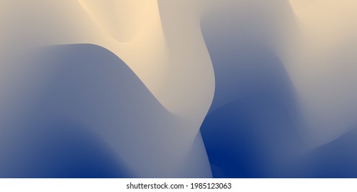 Blue wavy surface. Minimalistic design. Vector 3d illustration. Abstract background in trend colors. Colorful trend graphic design. Multi-colored gradient substance. Modern cover template, eps