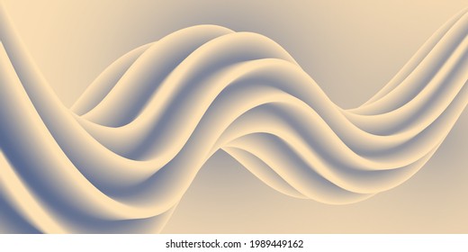 Blue wavy surface. Minimalistic design. Vector 3d illustration. Abstract background in trend colors. Colorful trend graphic design. Multi-colored gradient substance. Modern cover template, eps