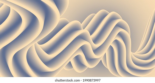 Blue wavy surface. Minimalistic design. Vector 3d illustration. Abstract background in trend colors. Colorful trend graphic design. Multi-colored gradient substance. Modern cover template, eps
