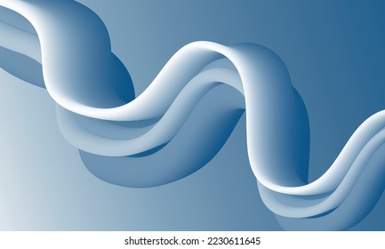 Blue wavy surface. Minimalistic design. Vector 3d illustration. Abstract background in trend colors. Colorful trend graphic design. Multi-colored gradient substance. Modern cover template, eps