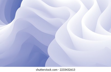 Blue wavy surface. Minimalistic design. Vector 3d illustration. Abstract background in trend colors. Colorful trend graphic design. Multi-colored gradient substance. Modern cover template, eps