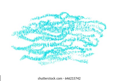 Blue wavy texture, hand drawn scribble, turquoise pastel strokes on white background, vector illustration