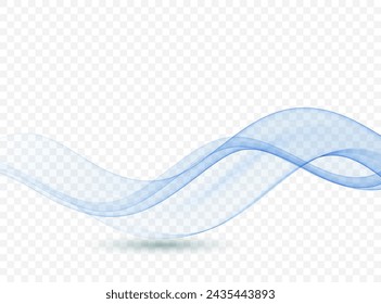 Blue wavy transparent gradient speed lines, abstract wave. Minimalistic web header wave.