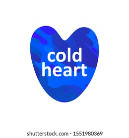 Blue wavy vector icon with text cold heart