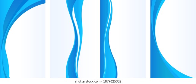 Fondo vertical ondulado azul.Ilustración vectorial.