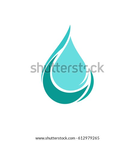Blue wavy water drop icon. logo, vector, sign