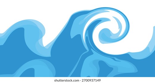 Formas onduladas azules del chapoteo del agua, ilustración.