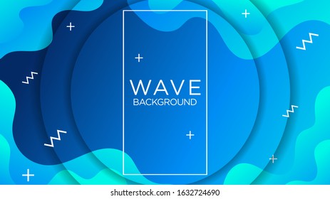 Blue Wavy Wave Fluid Liquid Background Wallpaper. Design Graphic Vector EPS10