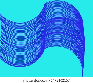 Blue wavy yarn wallpaper illustration design