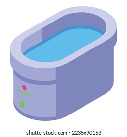Blue wax bath icon isometric vector. Spa aroma. Candle aromatic