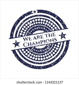 Blue We are the Champions rubber texture