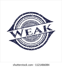 Blue Weak distressed grunge stamp