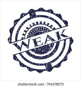 Blue Weak distressed rubber grunge stamp