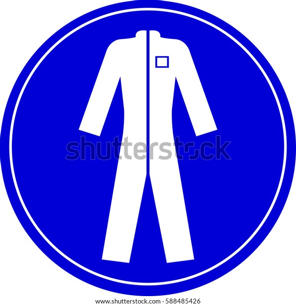 Blue Wear Protective Clothing Sign Safety Stock Vector (Royalty Free ...