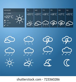 Blue Weather Widget Stock Vector (Royalty Free) 723360286 | Shutterstock