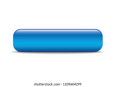 Blue web button. Blank button. Vector illustration