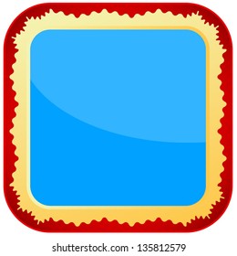 Blue web button with a red frame