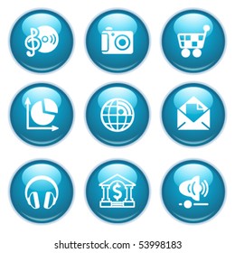 Blue web buttons 5