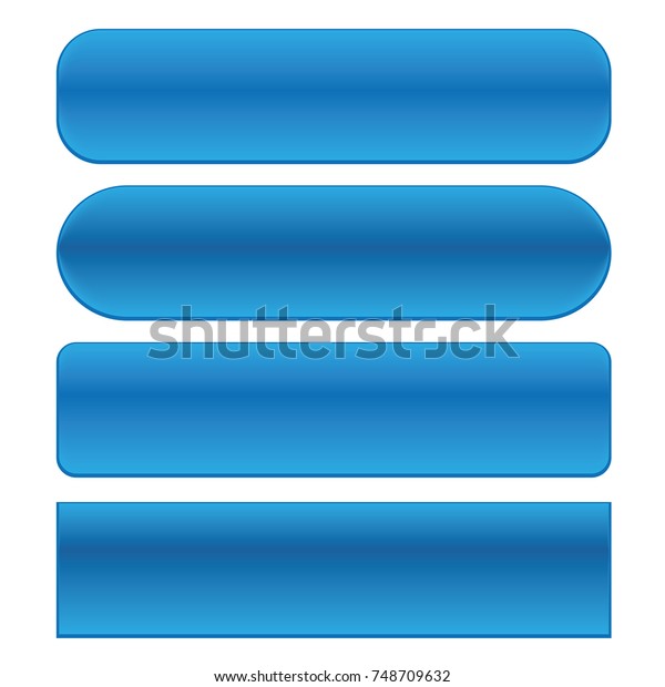 Blue Web Buttons Set Isolated On Stock Vector Royalty Free